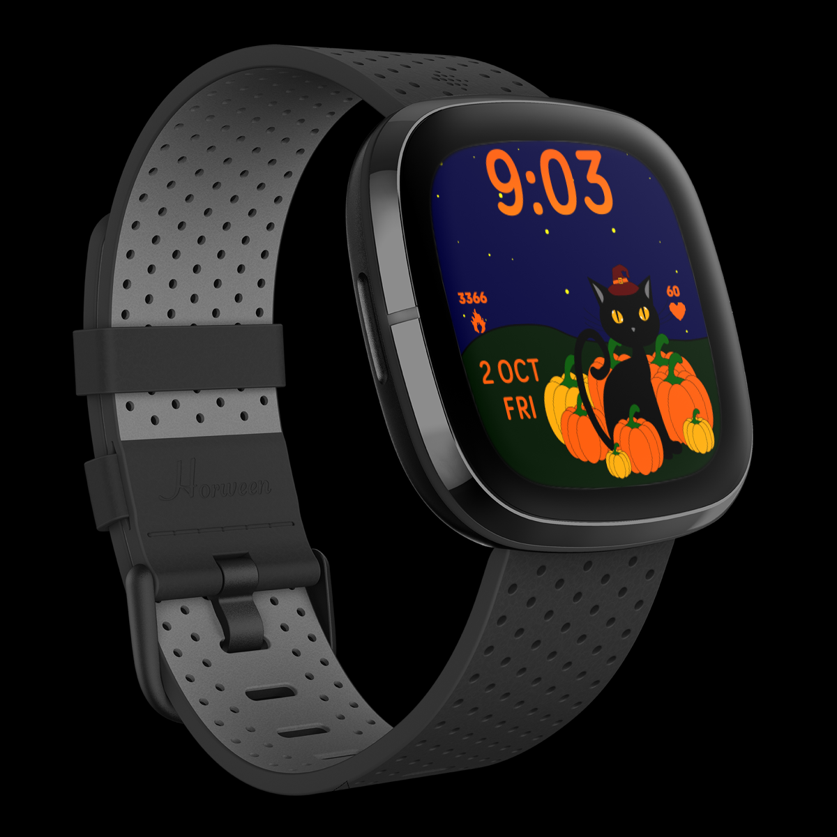 Purrfect Pumpkins Cat Haloween Watch Face for Fitbit